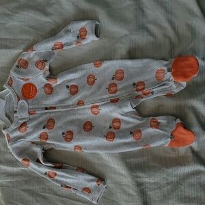 Carters Pumpkin Footed Sleep and Play PJ  Jammie Fall Thanksgiving